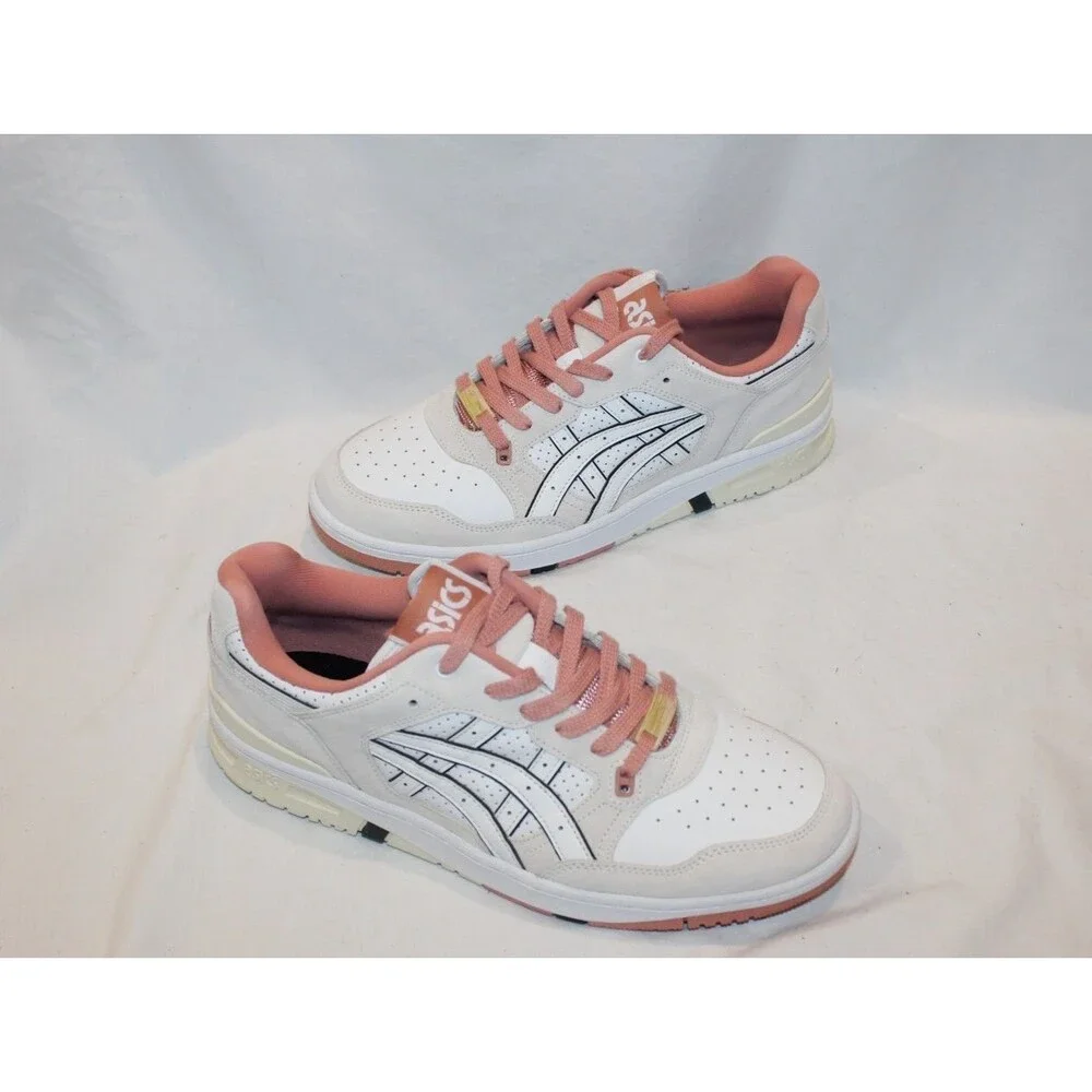 ASICS EX89 Men's Athletic Leather Sneakers Cream White Classic Sneakers NEW 10